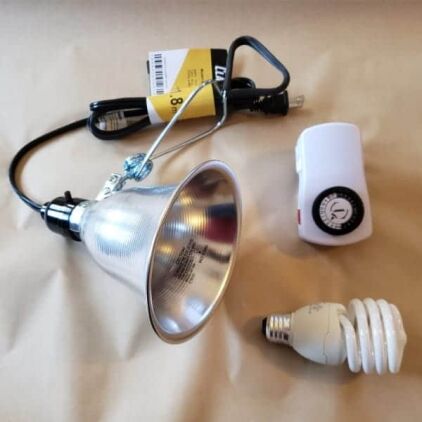Full Spectrum Economy Daylight Bulb with Clamp Light & Timer