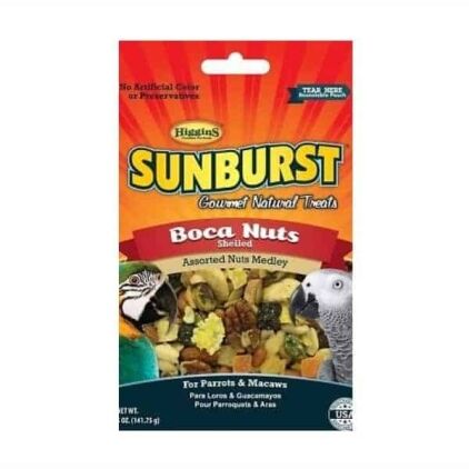 Higgins Sunburst Boca Nuts Shelled Nuts and Fruit Parrot Treats 5 oz