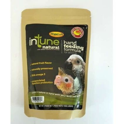 Higgins Intune Natural Hand Feeding Formula For Parrots 10 oz