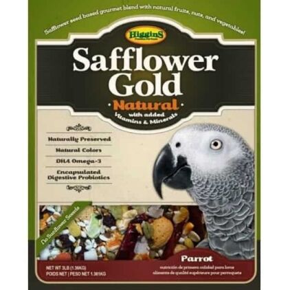 Higgins Safflower Gold Parrot Food No Sunflower 3 lb