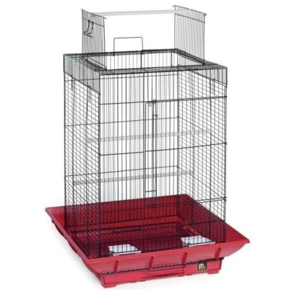 Clean Life Open Top Bird Cage for Small Birds 851 Red Black