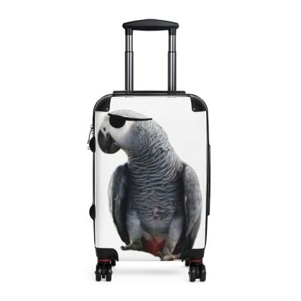 Stylish Travel Suitcase with Parrot Design, Unique Luggage for Animal Lovers, Gift for Travelers, Vacation Accessory, Animal Print Carry-On