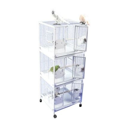 Breeder Bird Cage Triple Stack for 3 Smaller Parrots by AE 2422-3 Black