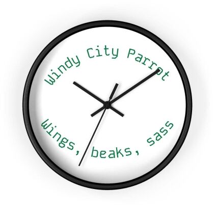 Windy City Parrot Wall Clock - Fun Home Decor for Bird Lovers, Unique Gift for Bird Enthusiasts, Quirky Wall Art, Perfect for Any Occasion
