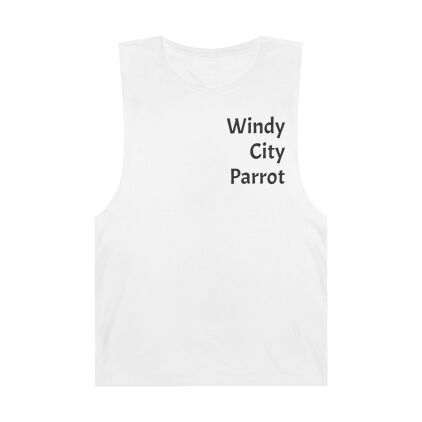Windy City Parrot Unisex Barnard Tank - Artistic Summer Apparel, Tropical Vibe Top, Ideal for Beach Days, Gifts for Animal Lovers