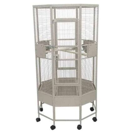 Octagon Shape Parrot Cage for Medium Size Parrots by AE OCT3232 Black