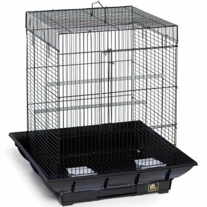 Clean Life Flat Top Bird Cage for Small Birds 850 Black