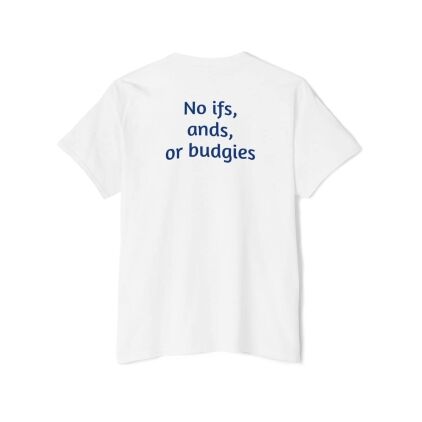 Unisex Heavy Cotton Pocket Tee with "No ifs, ands, or budgies" Print - Comfy Casual Wear, Gift for Bird Lovers, Everyday Tee, Unique [...]