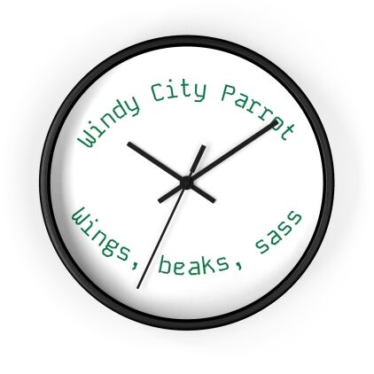 Windy City Parrot Wall Clock - Fun Home Decor for Bird Lovers, Unique Gift for Bird Enthusiasts, Quirky Wall Art, Perfect for Any Occasion
