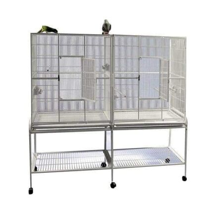 Divided Bird Aviary Cage for Smaller Birds by AE 6421 Black